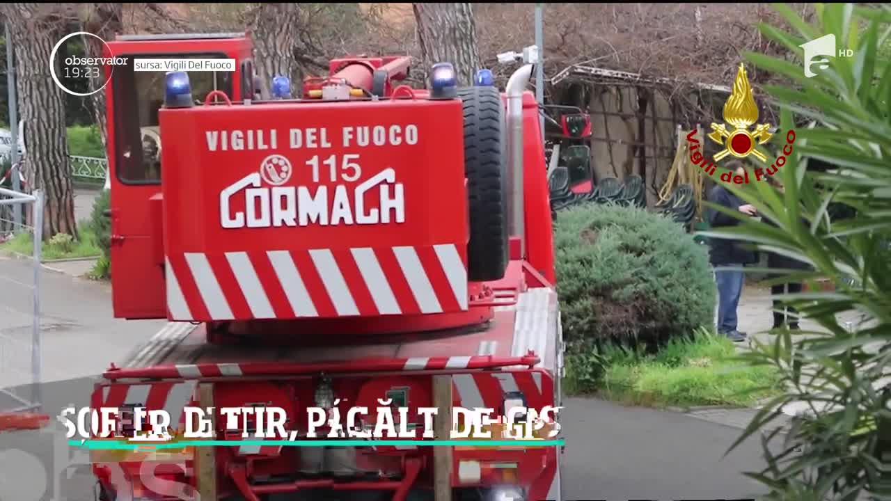 Șofer de TIR rom&acirc;n, păcălit de GPS &icirc;n Italia