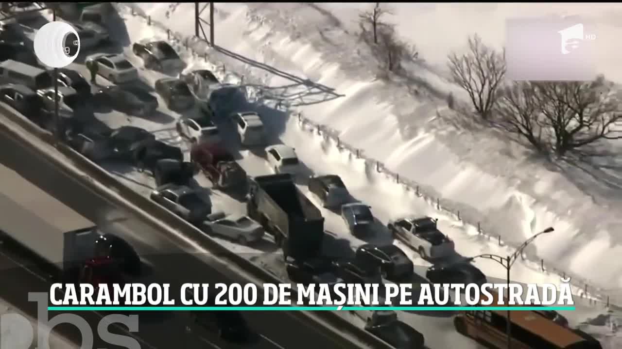 Carambol cu 200 de maşini pe o autostradă din Montreal