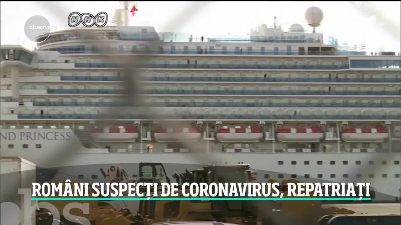Rom&acirc;nii suspecți de coronavirus de pe vasul de croazieră andocat &icirc;n Japonia, repatriați