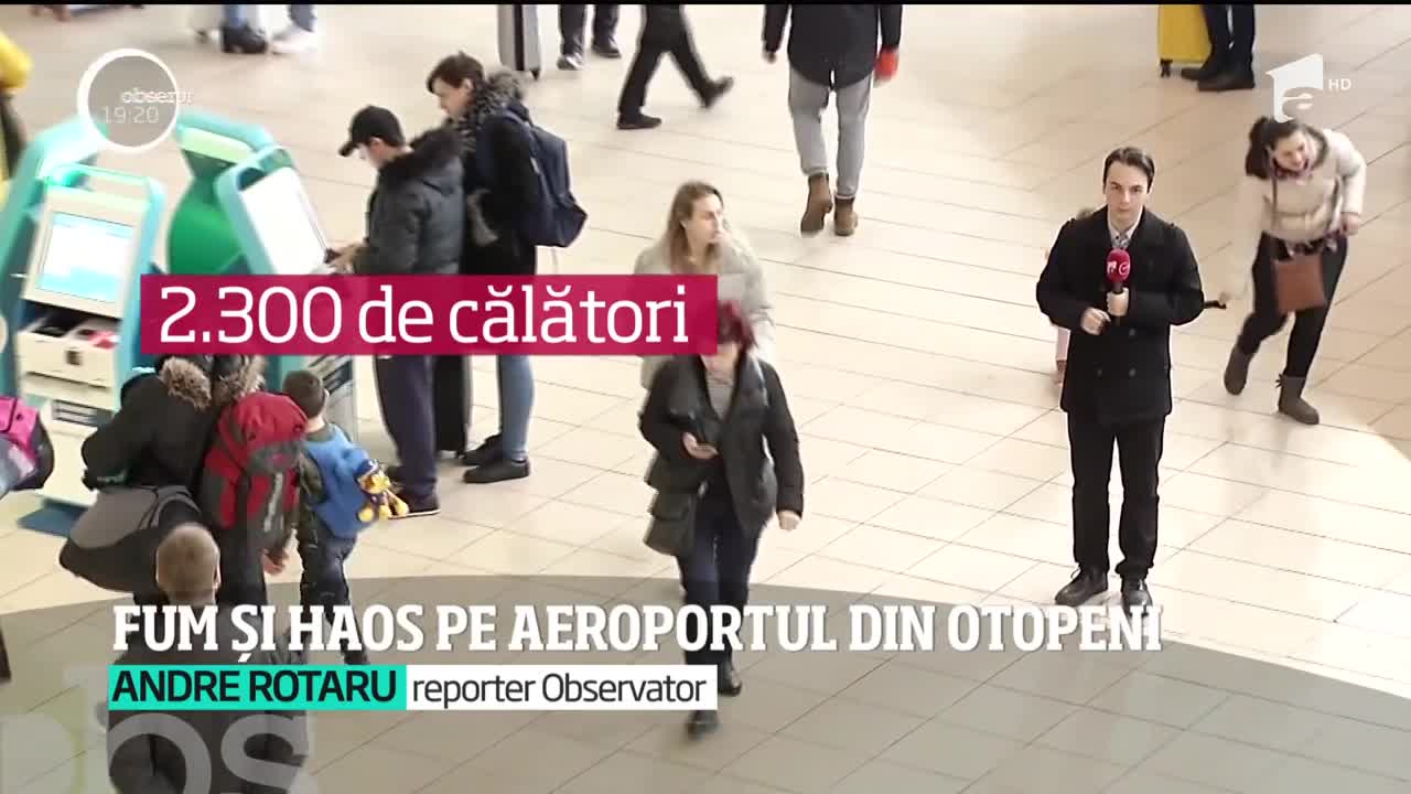 Fum și haos pe Aeroportul Otopeni. Sute de oameni au fost duşi &icirc;ntr-un loc sigur