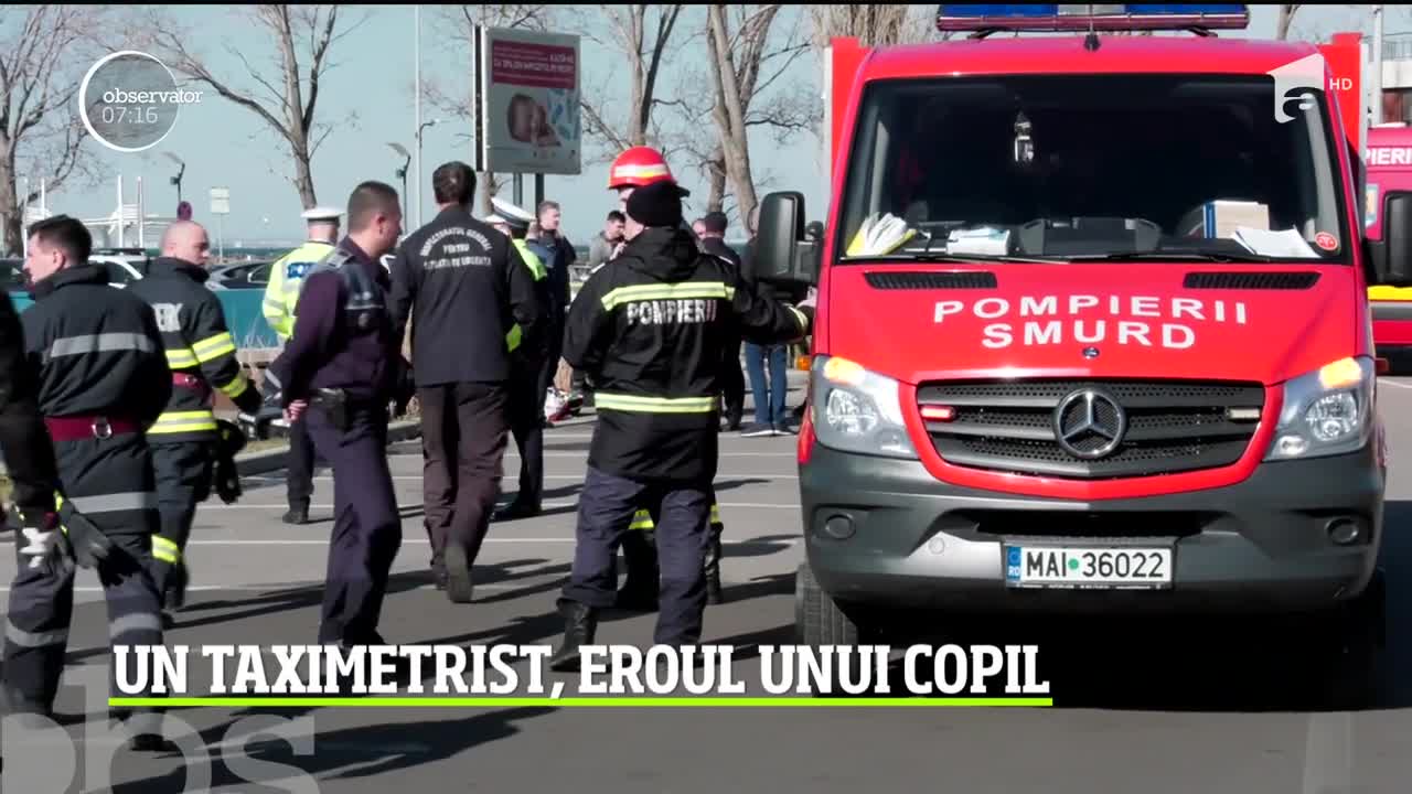 Un taximetrist, eroul unui copil de nouă ani. Băiatul şi bunicul său au plonjat cu mașina &icirc;ntr-un lac din Constanța