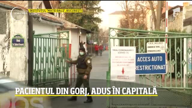 Primul pacient infectat cu coronavirus din Rom&acirc;nia a fost adus &icirc;n Capitală, la Institutul de Boli Infecțioase Matei Balș
