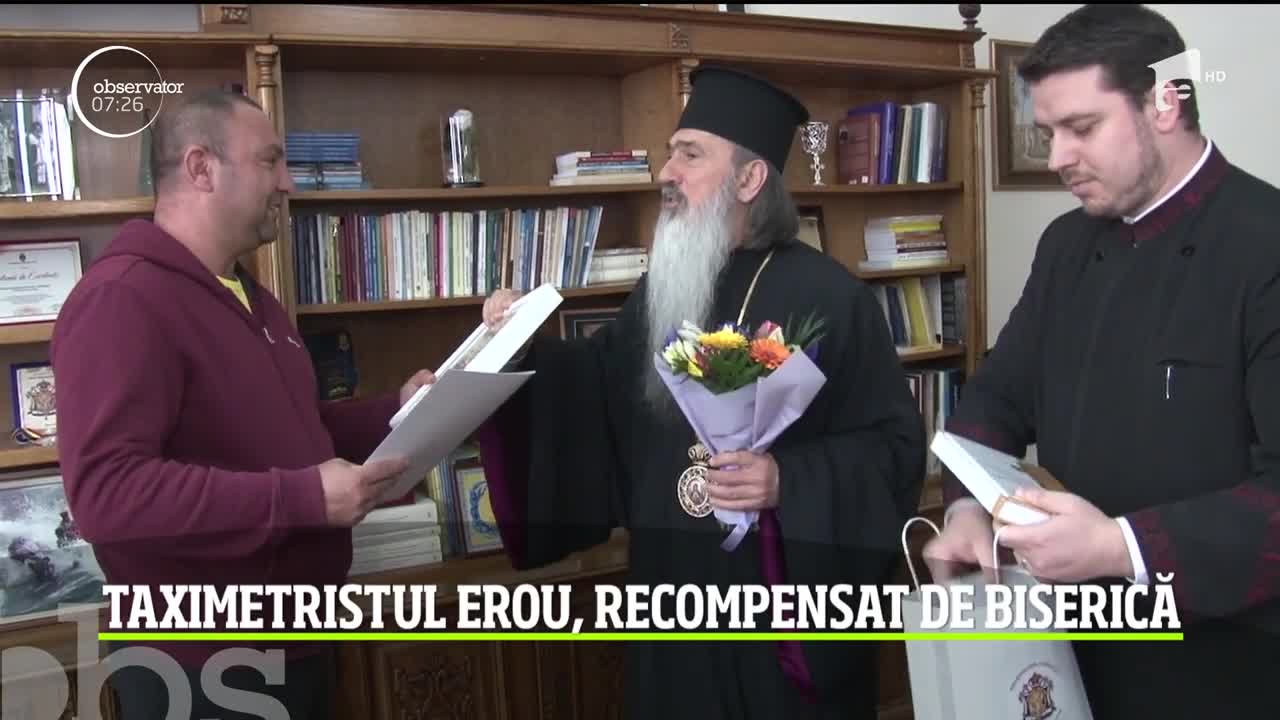Un taximetrist din Constanţa, care a salvat un băiat de la &icirc;nec, a fost recompensat de Arihiepiscopul Tomisului