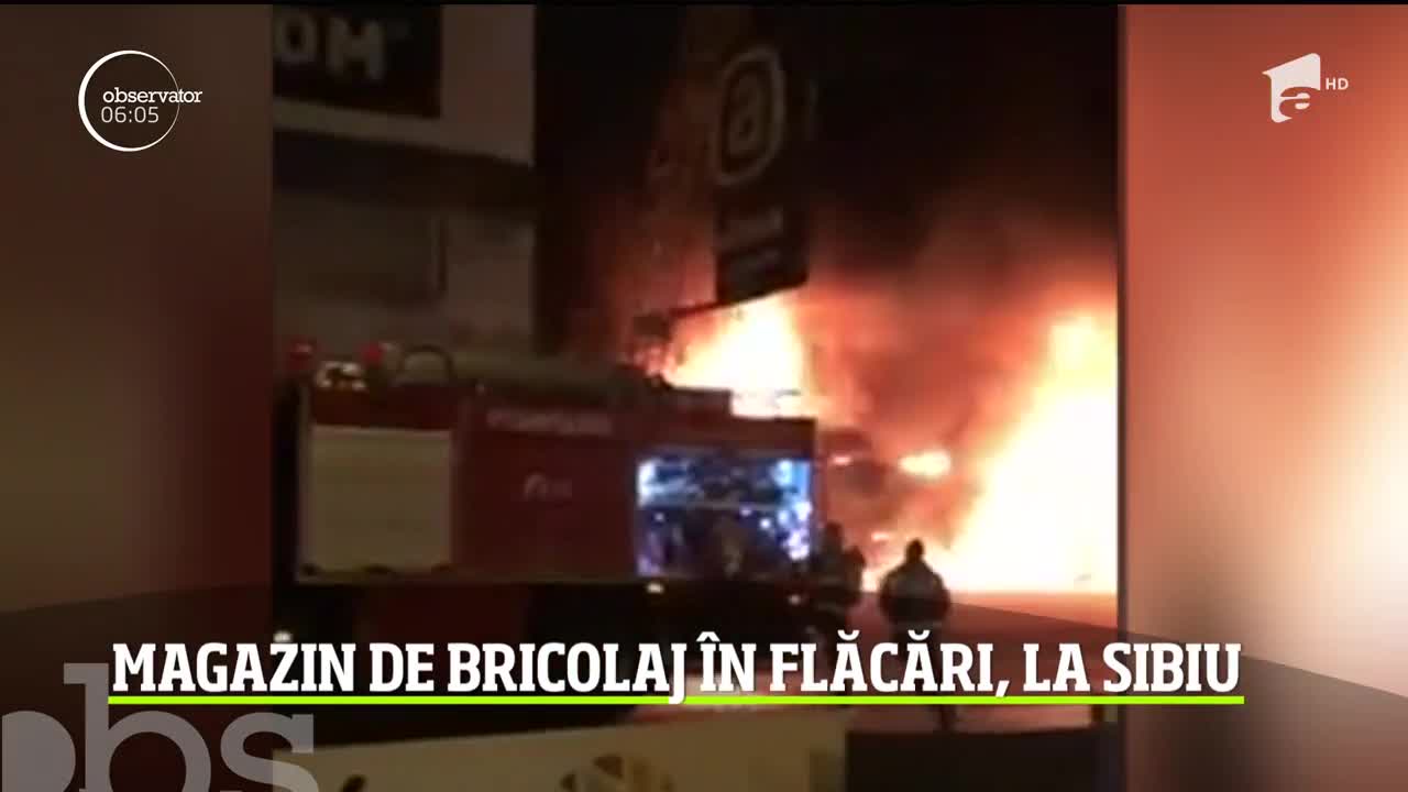 Magazin de bricolaj &icirc;n flăcări, la Sibiu