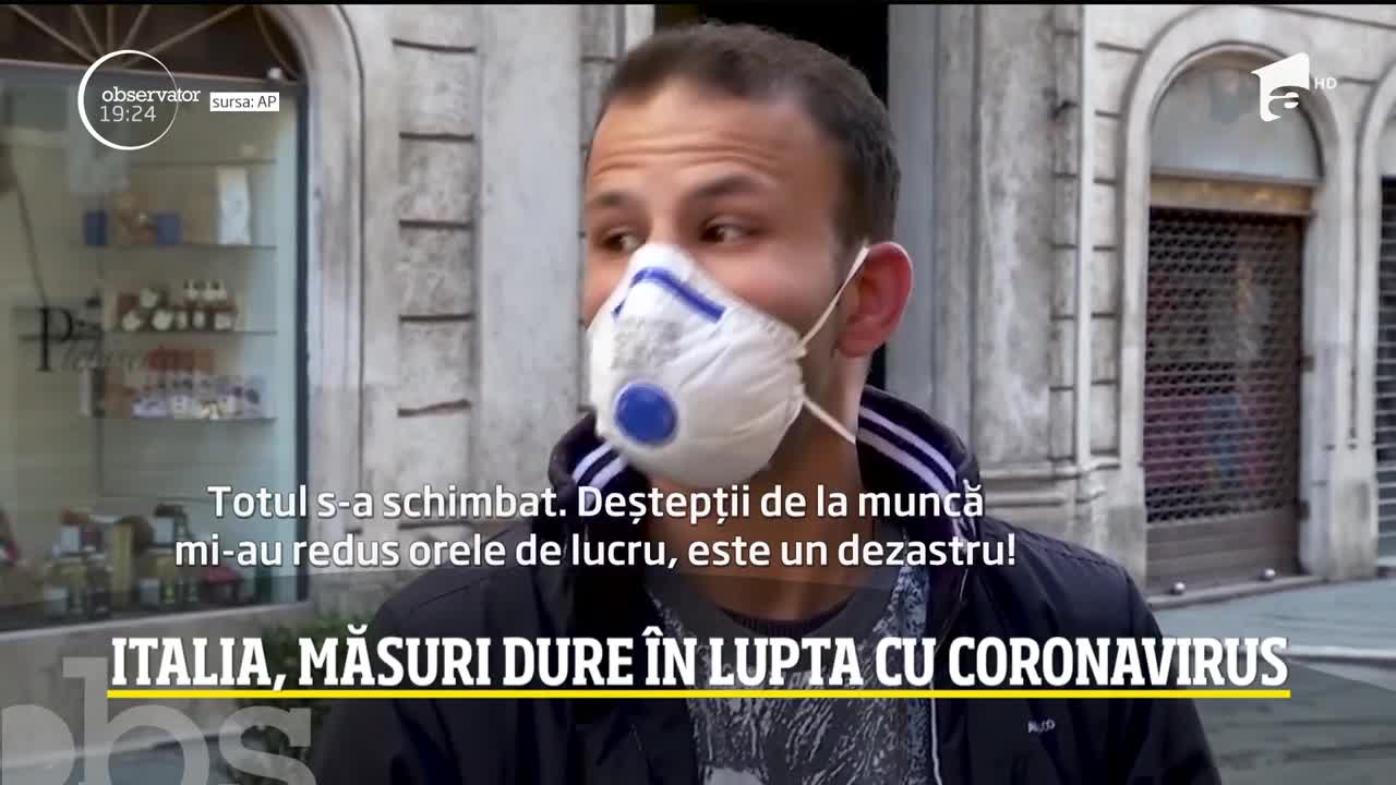 Italia, măsuri dure &icirc;n lupta cu coronavirus