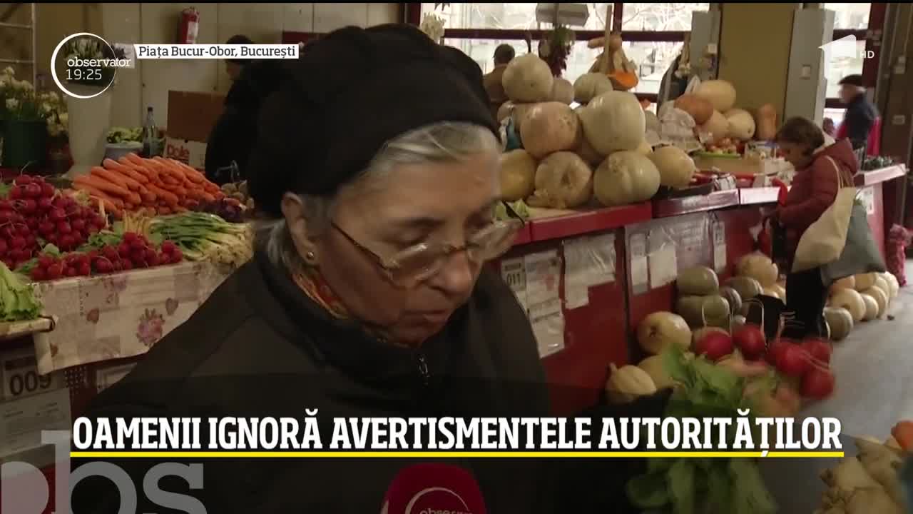 Bucureștenii ignoră avertismentele autorităților! Piaţa Bucur-Obor a fost la fel de populată că &icirc;n orice alt weekend