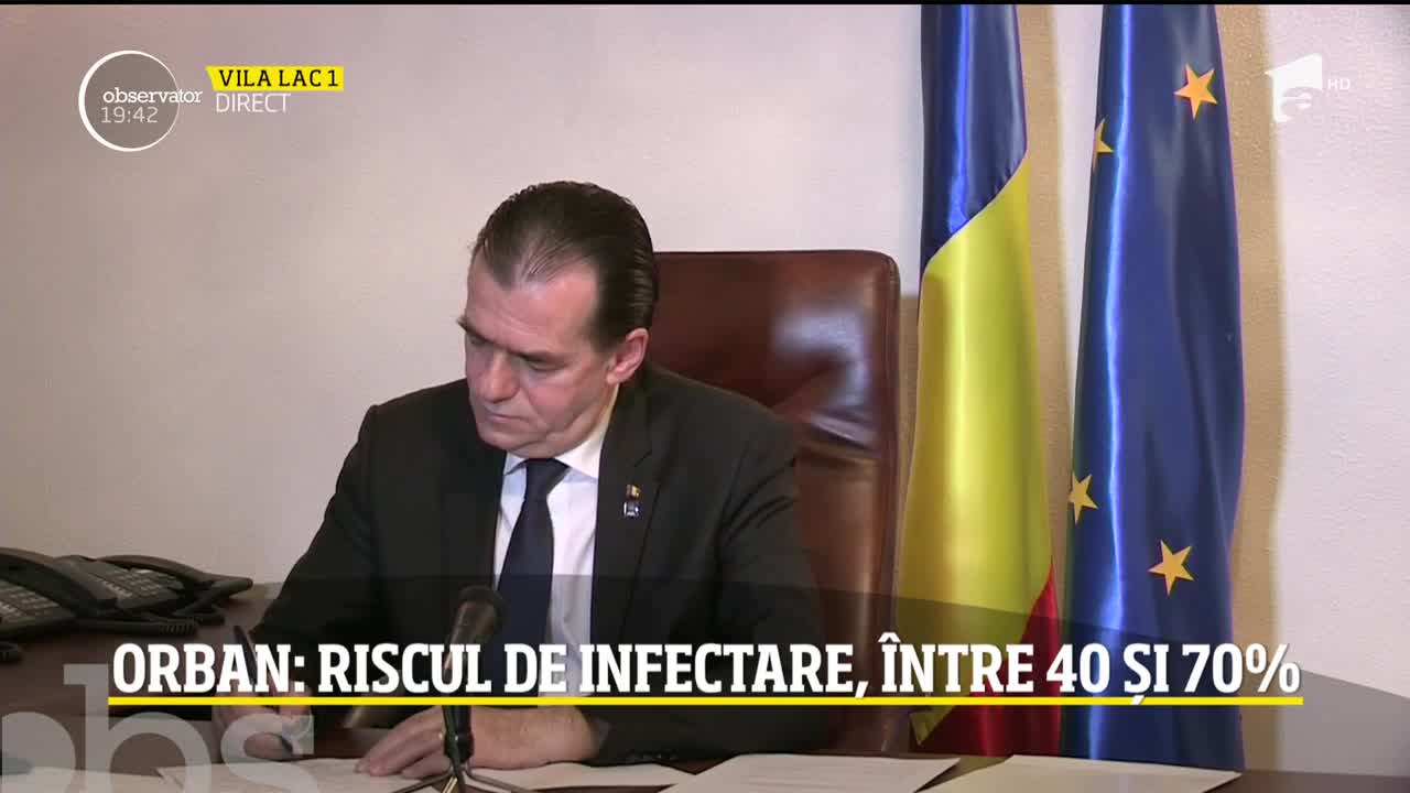 Ludovic Orban, declarații din autoizolare: riscul de infectare este &icirc;ntre 40 și 50%