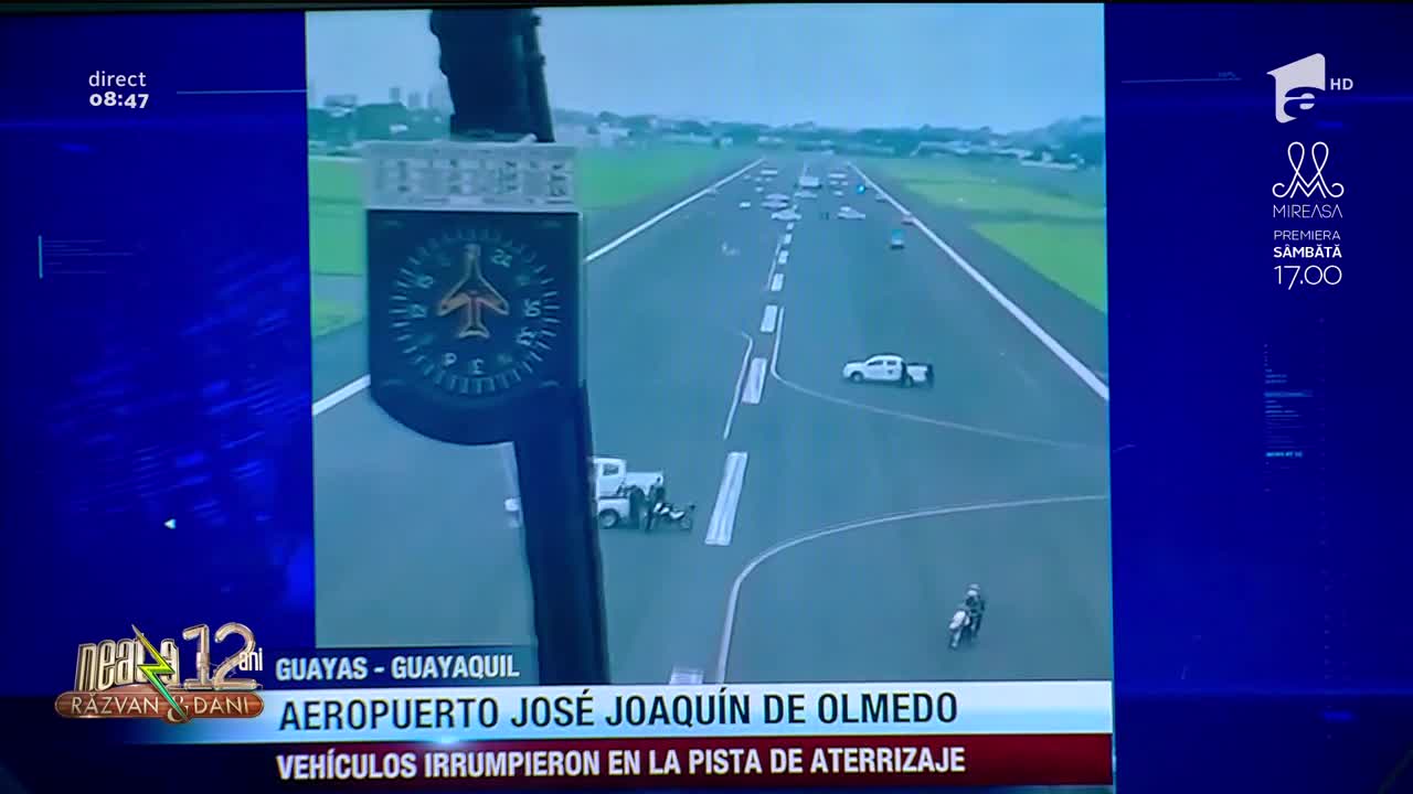 Smiley news: Un avion Airbus A340 din Spania, &icirc;mpiedicat cu vehicule de intervenție să aterizeze &icirc;n Ecuador!