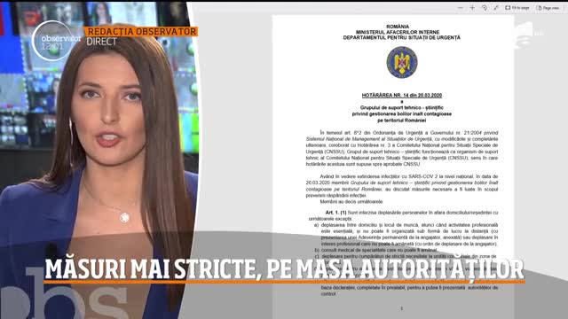Observator Update, 20 martie, ora 12:00: Măsuri mai stricte, pe masa autorităților