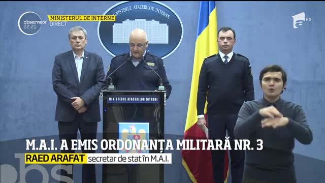 M.A.I. a emis ordonanţa militară nr. 3. Arafat: 11 decese &icirc;nregistrate