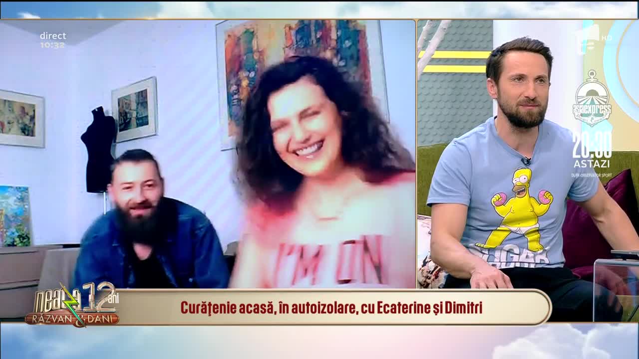 Ce fac vedetele la izolare. Cuplul Ecaterine şi Dimitri fac curăţenie generală &icirc;n toată casa!