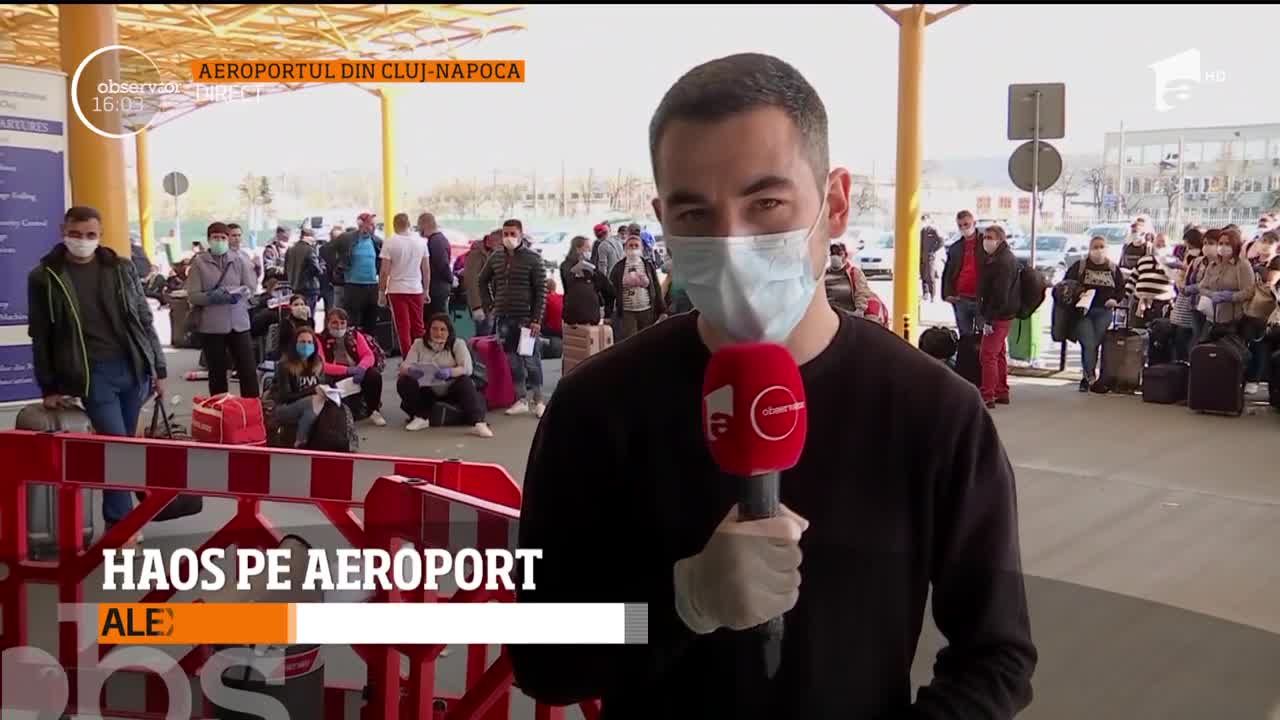 Mii de rom&acirc;ni s-au &icirc;nghesuit &icirc;n terminalul plecări de la aeroportul din Cluj
