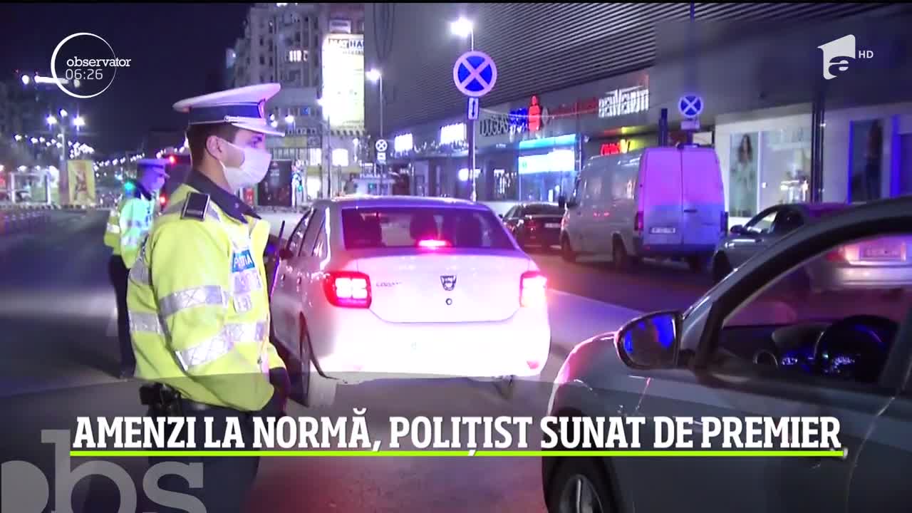 Amenzi la normă, polițist sunat de premierul Rom&acirc;niei