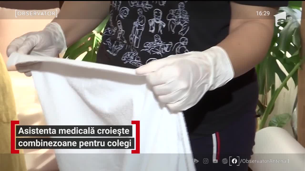 O asistentă de la Spitalul de Urgenţă Arad a &icirc;nceput să croiască echipamente de protecţie &icirc;n timpul liber