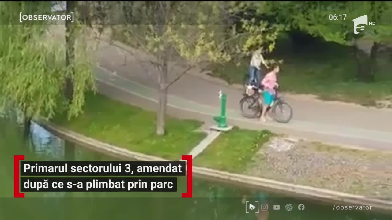 Primarul sectorului 3, amendat după ce s-a plimbat prin parc