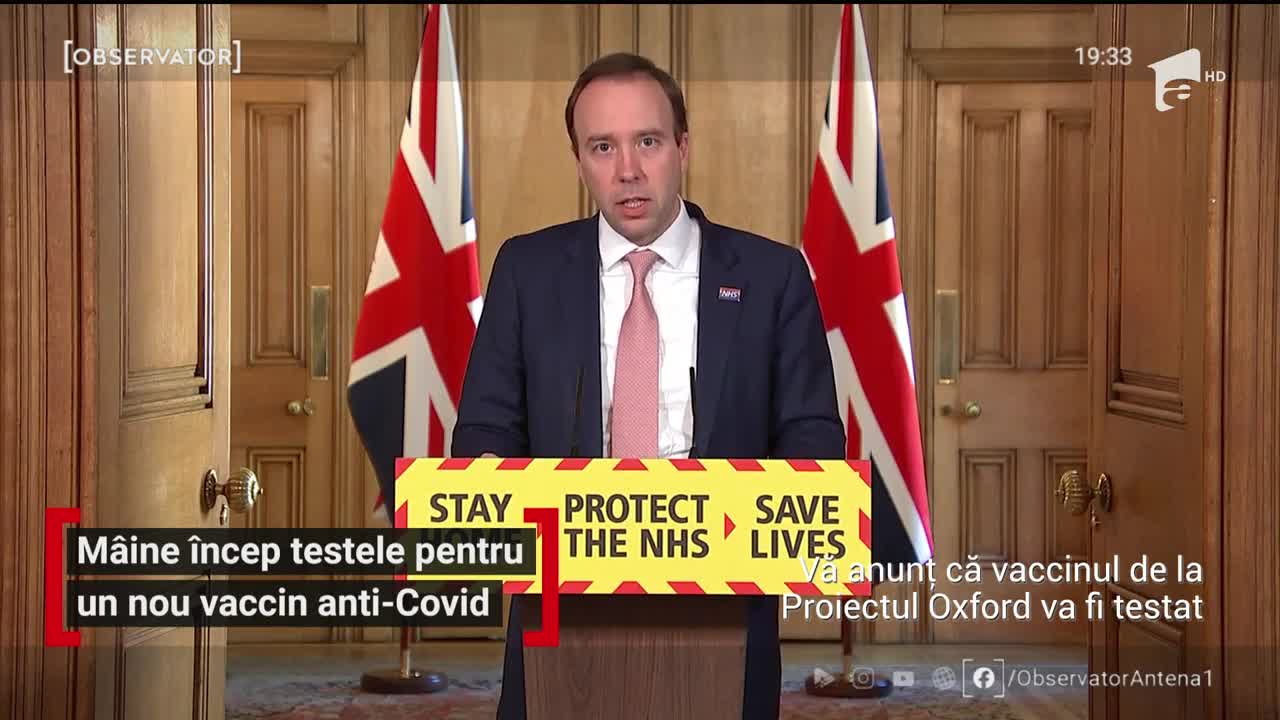 Marea Britanie &icirc;ncepe testarea pe oameni a unui vaccin &icirc;mpotriva coronavirusului