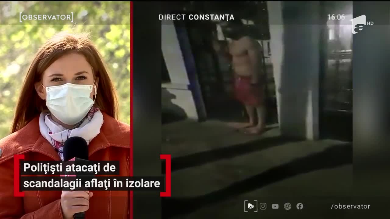 Polițiști atacați de scandalagii aflați &icirc;n izolare