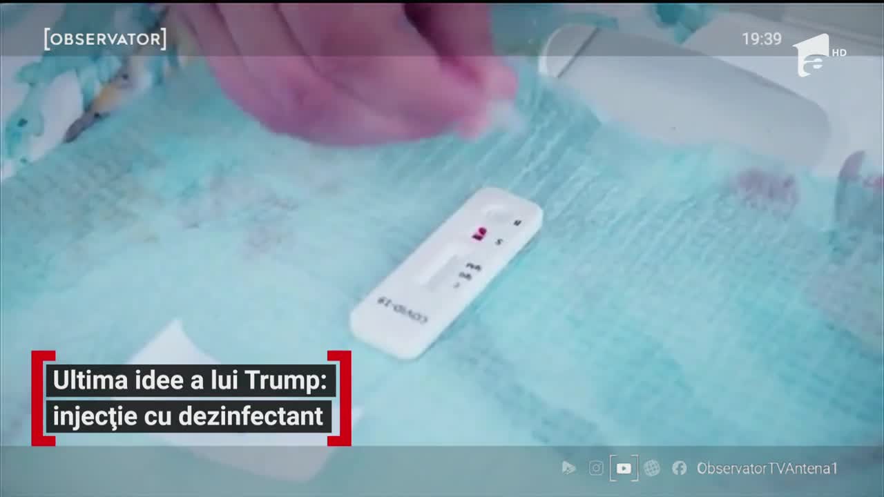Soluţia lui Donald Trump pentru a scăpa de Covid-19: O injecţie cu dezinfectant
