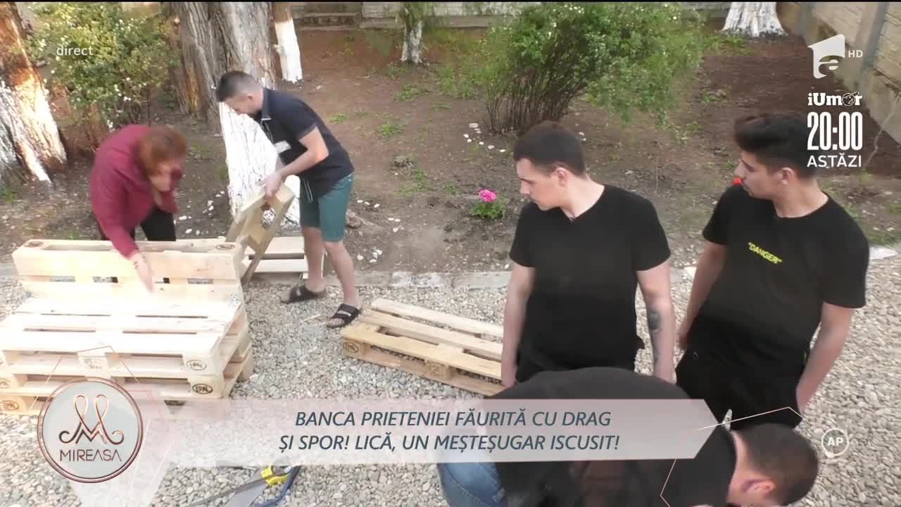 Lică, un meşter iscusit! Banca prieteniei făurită cu drag şi spor!