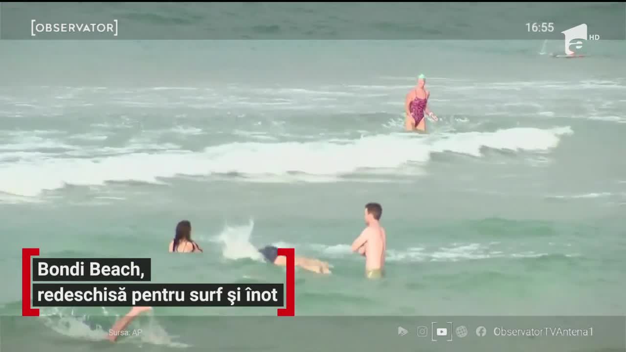 Pasionaţii de surf din Australia au &icirc;n sf&acirc;rşit liber la bălăceală. Cunoscuta plajă Bondi a fost redeschisă