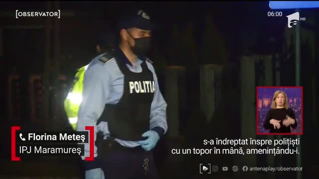 Un bărbat agresiv din Maramureș a fost &icirc;mpușcat &icirc;n picior de polițiști