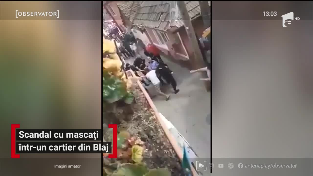 Scandal cu mascați, &icirc;ntr-un cartier din Blaj