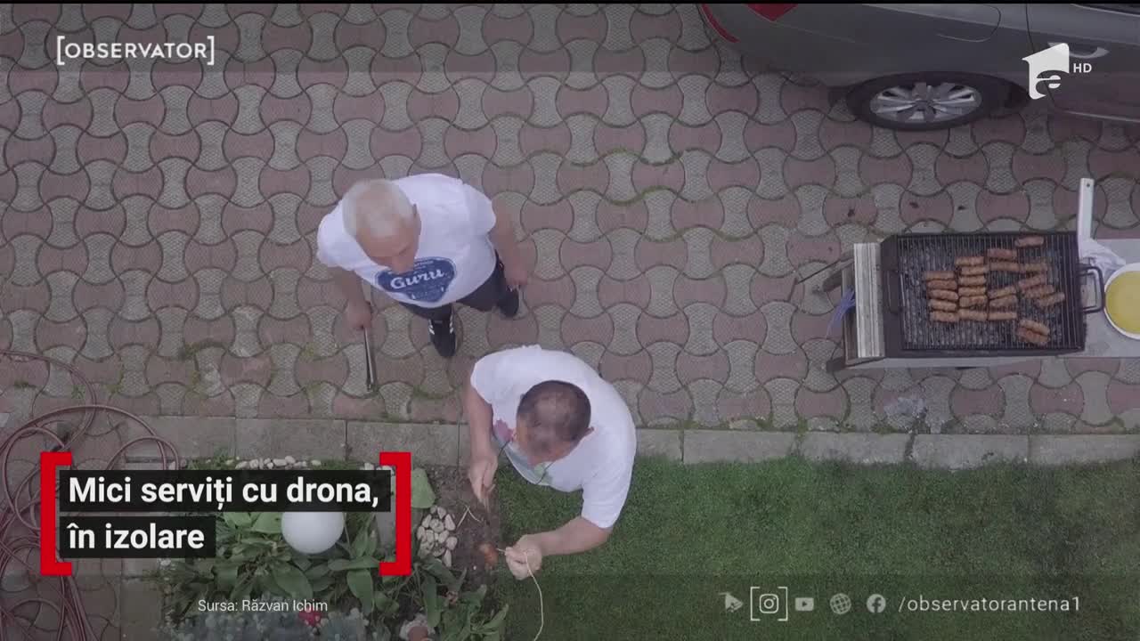 Mici serviți cu drona, &icirc;n izolare