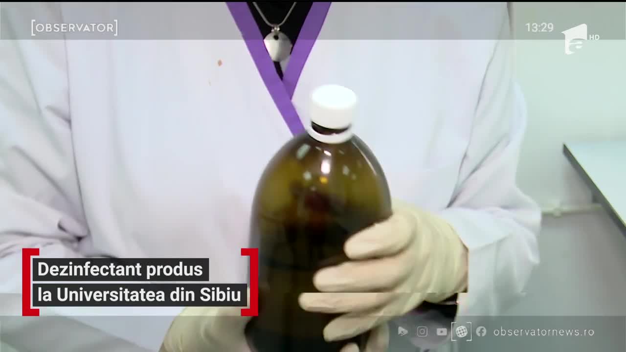 Dezinfectant produs la Universitatea din Sibiu