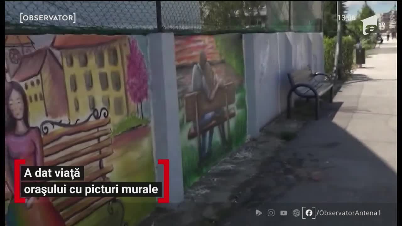 Un artist din R&acirc;mnicu V&acirc;lcea şi-a făcut o misiune din a colora oraşul cu picturi stradale