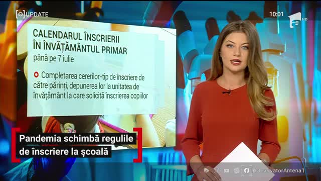 Observator Update, 12 mai, ora 10:00:  Regulile de &icirc;nscriere la școală