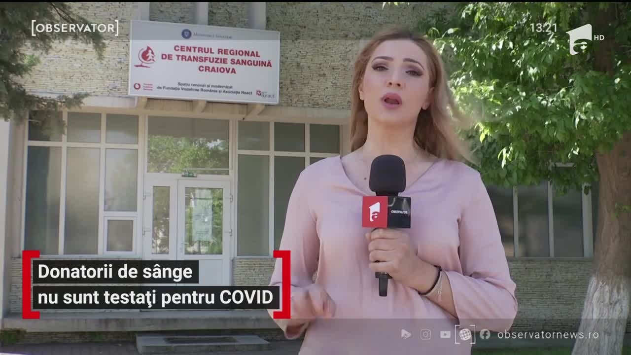 Donatorii de s&acirc;nge nu sunt testați pentru COVID-19