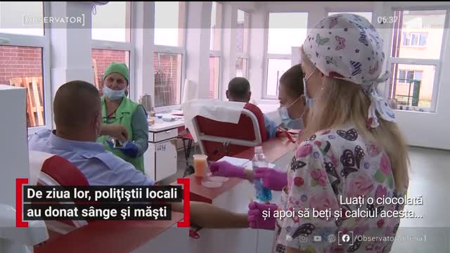 De ziua lor, polițiștii locali din T&acirc;rgu Jiu au donat s&acirc;nge și măști de protecție