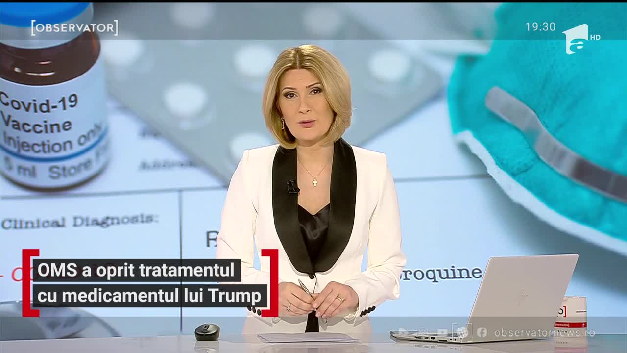 OMS a oprit tratamentul cu medicamentul lui Trump