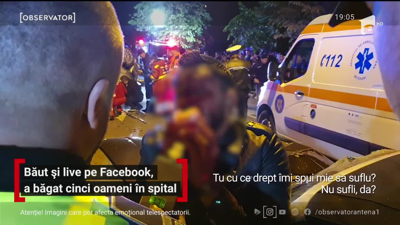 Băut și live pe Facebook, a băgat cinci oameni &icirc;n spital