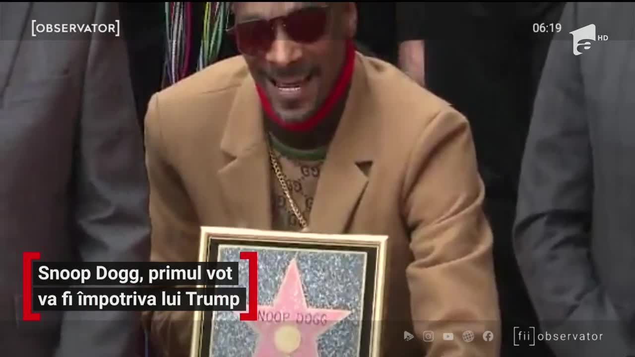 Snoop Dogg a anunţat vă votează pentru prima dată &icirc;n viaţa lui. Pe cine va vota
