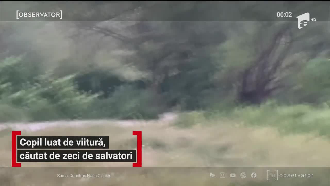 Un copil de patru ani din Bihor a fost smuls şi t&acirc;r&acirc;t de o viitură, chiar sub ochii familiei