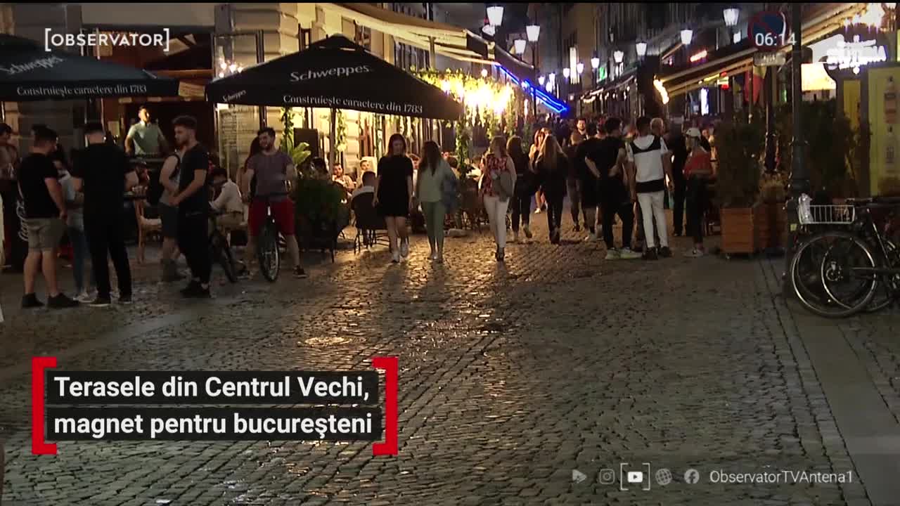 Terasele redeschise din Centrul Vechi al Capitalei sunt un magnet pentru bucureşteni