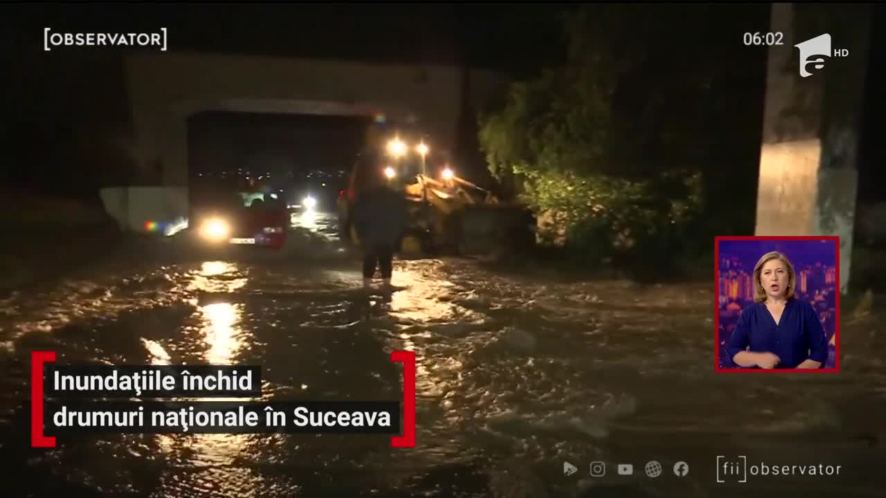 Indundațiile &icirc;nchid drumuri naționale &icirc;n Suceava