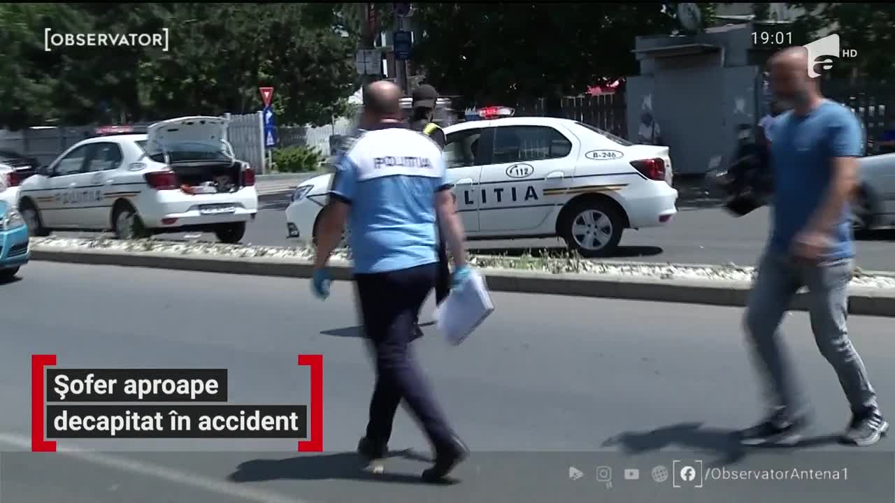 Șofer aproape decapitat &icirc;ntr-un accident rutier din București