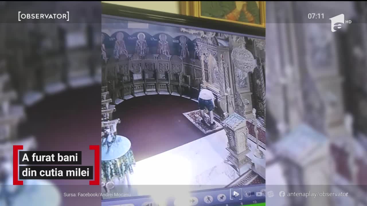 Surprins de camerele de supraveghere &icirc;n timp ce fura bani din cutia milei