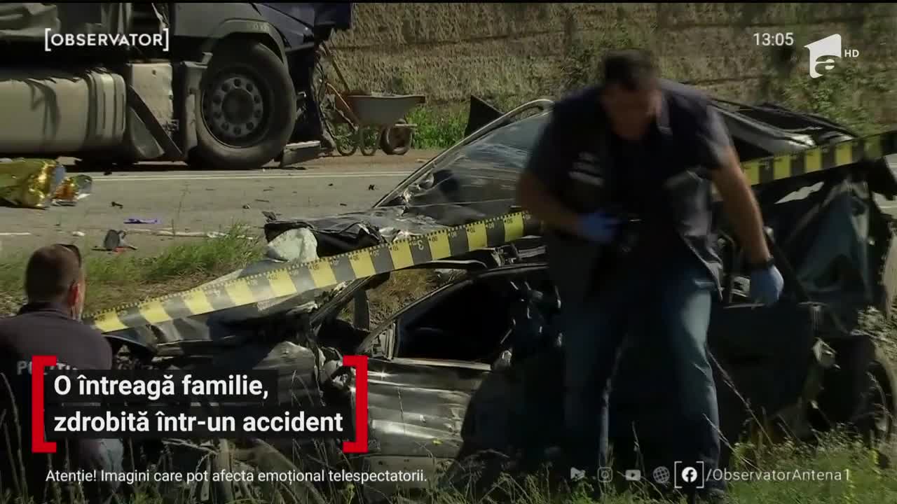 O familie &icirc;ntreagă, zdrobită &icirc;ntr-un accident pe centura oraşului Cluj-Napoca