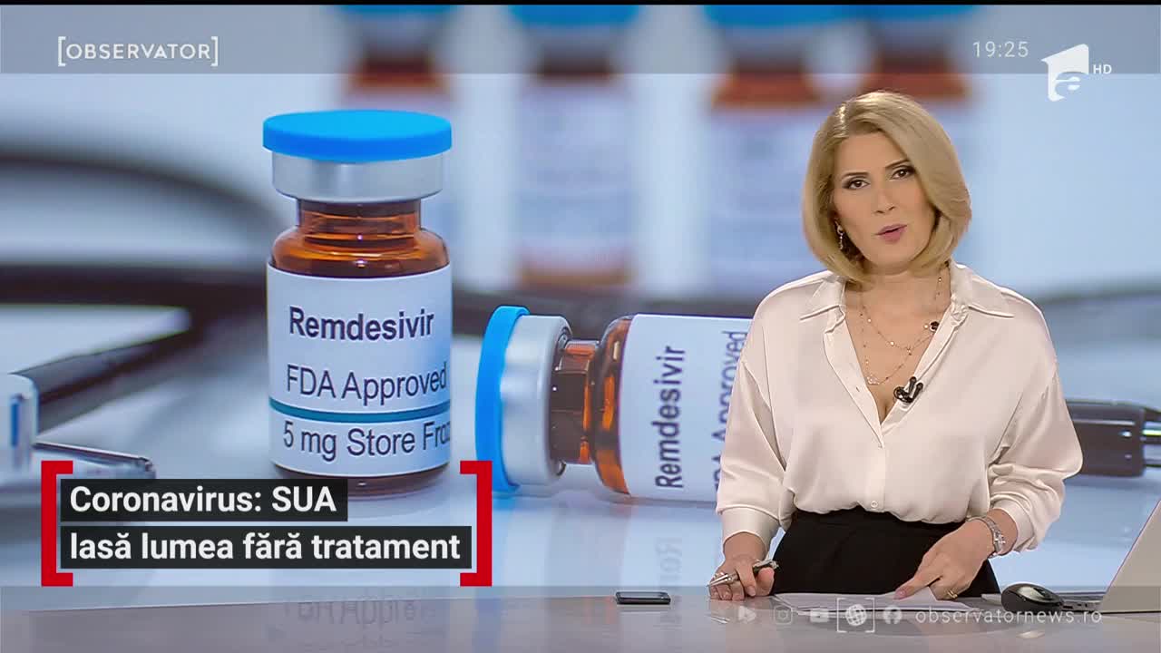 Bătălie mondială pe tratamentul-minune pentru COVID 19. SUA a cumpărat aproape &icirc;ntreaga rezervă de Remdesivir disponibilă pe piaţă