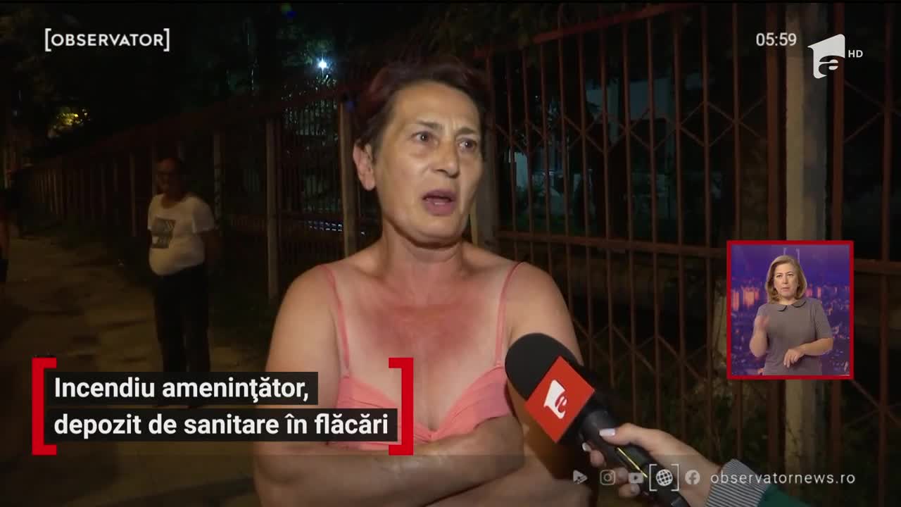 Incendiu amenințător &icirc;n Iași, depozit de sanitare &icirc;n flăcări