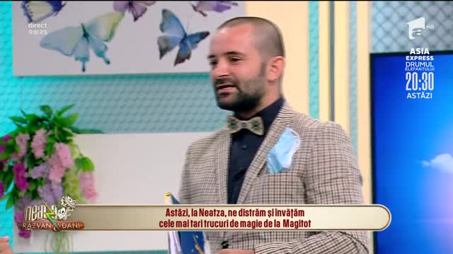 Maestrul umorului din România la "Neatza". Magitot, cele mai tari trucuri de magie: "Răzvan, câte ouă are Dani, la spate?"