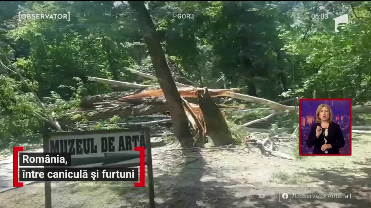 Grindina, ploile torenţiale şi vijeliile au măturat Rom&acirc;nia