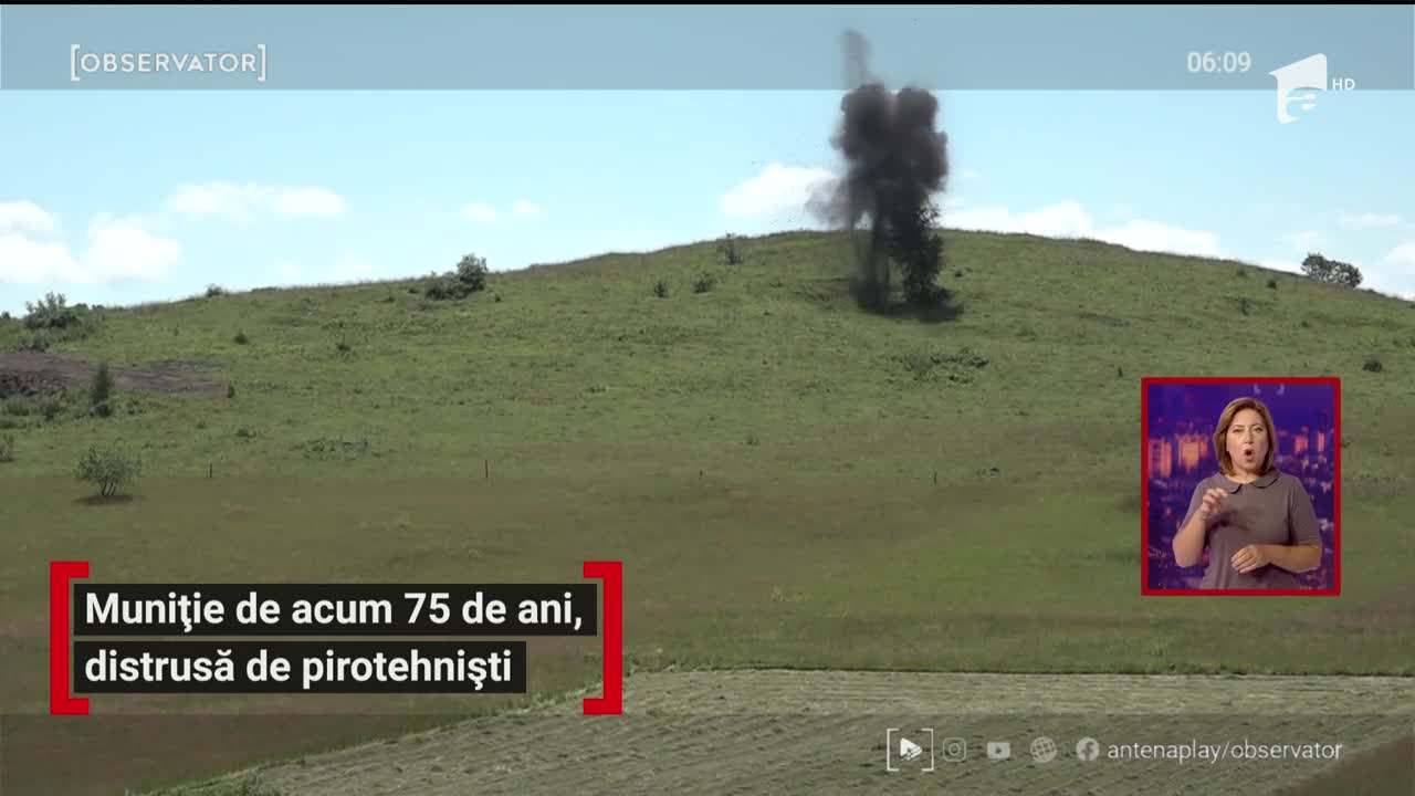 Zeci de proiectile, grenade şi cartuşe, provenite din cel de-al Doilea Război Mondial, au fost distruse printr-o explozie controlată, &icirc;n Harghita