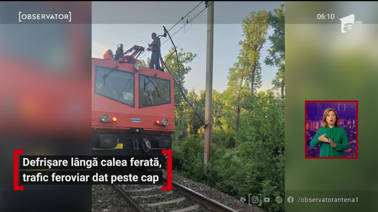 Traficul feroviar &icirc;n zona Crivina-Brazi, pe raza judeţului Prahova a fost blocat
