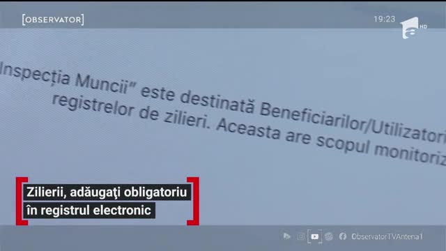 Zilierii, adăugați obligatoriu &icirc;n registrul electronic
