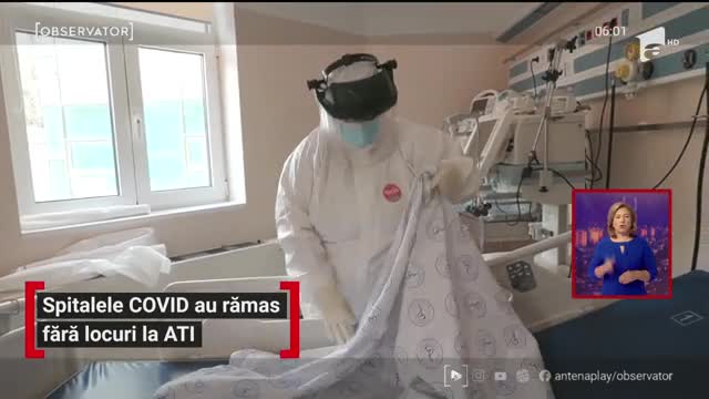 Fără locuri la ATI &icirc;n spitalele COVID