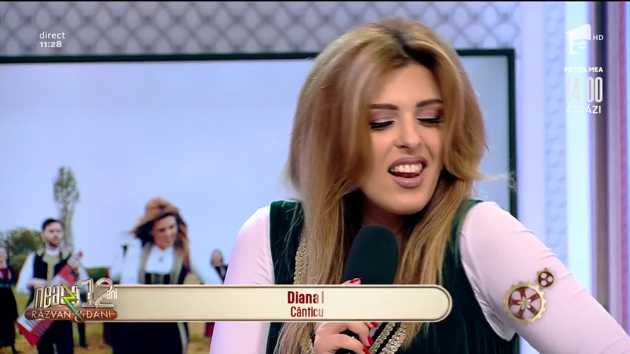 Diana Bișinicu c&acirc;ntă melodia Cănticu ti zămani, la Neatza cu Răzvan și Dani